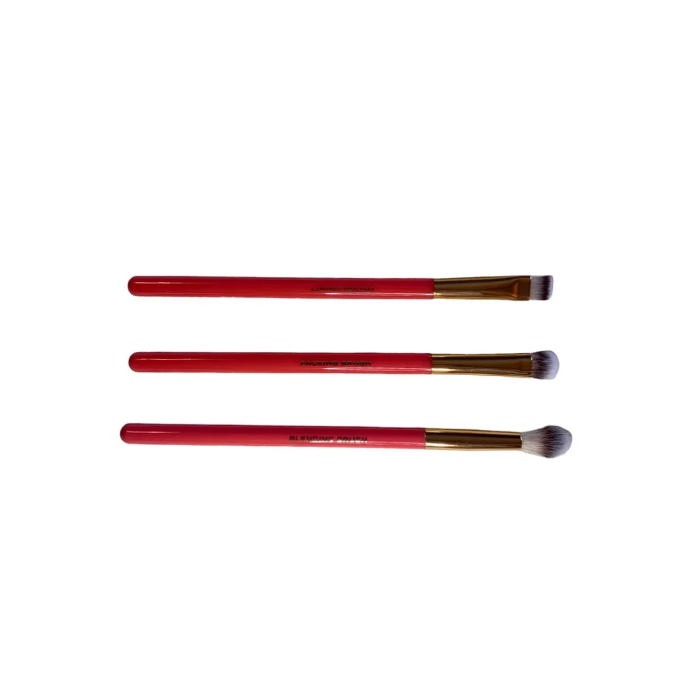 ALAMAR Essentials Pink Eyeshadow Brush Set Lining, Packing, Blending Trio